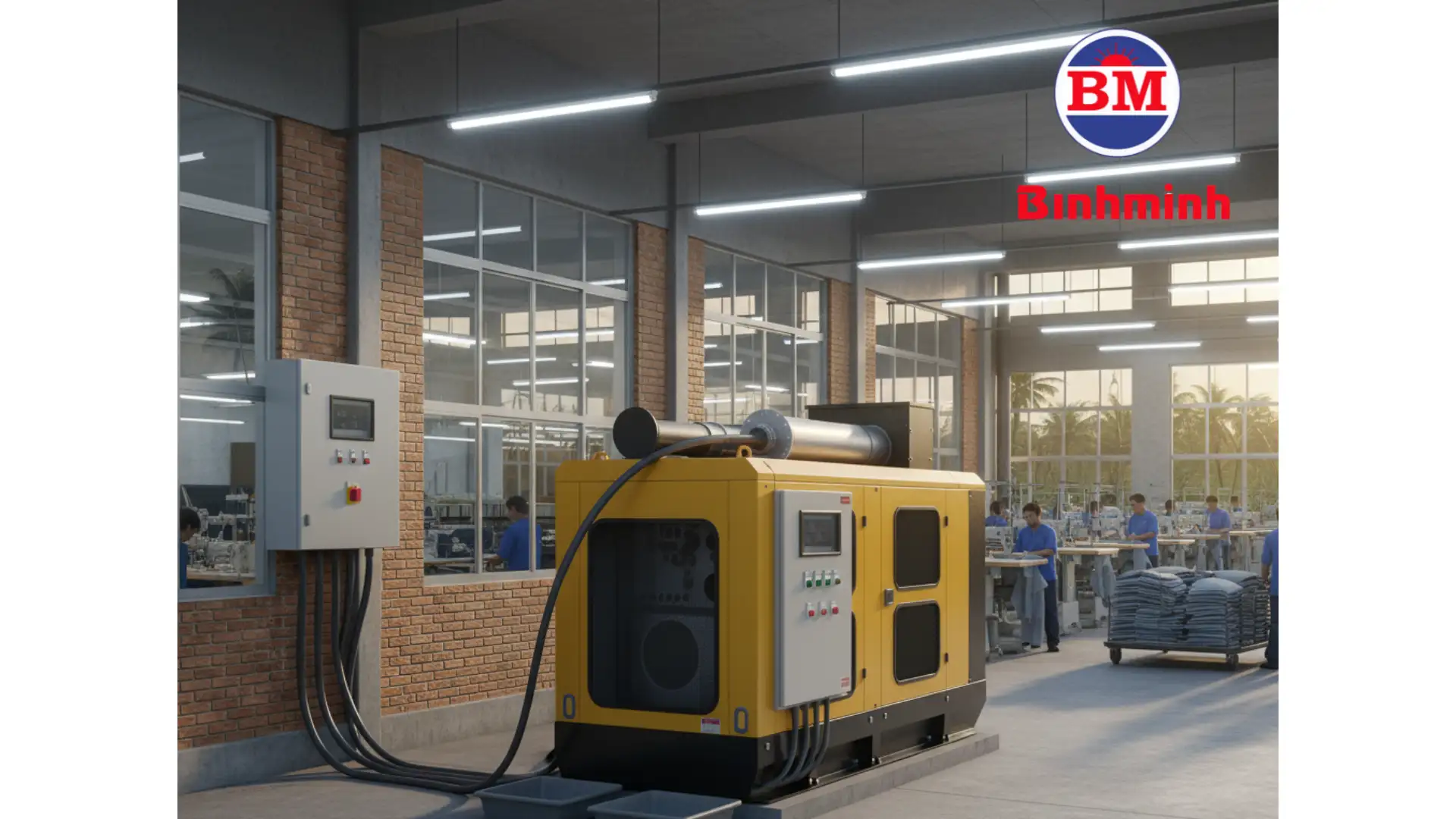 Máy phát điện phù hợp với xưởng may là loại nào